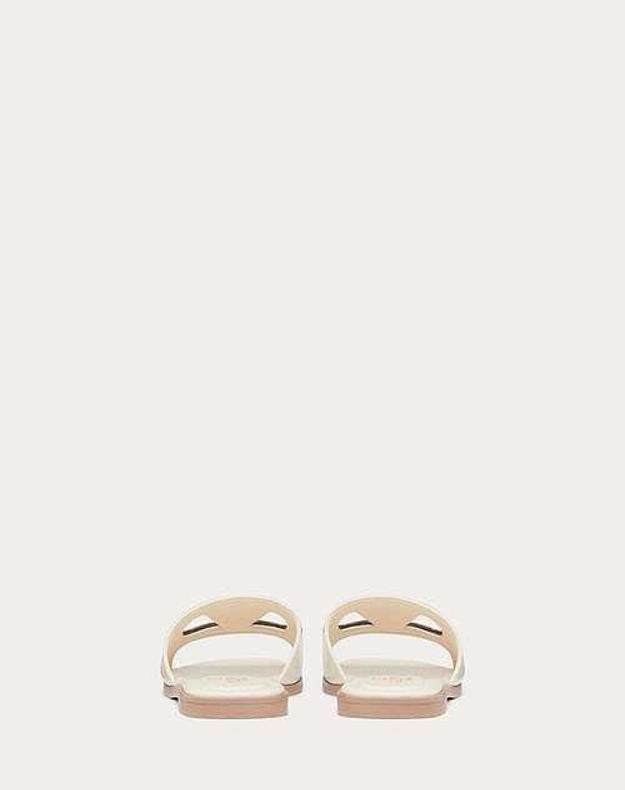 Valentino Vlogo Cut-Out Calfskin Slide Sandal | Slides And Thongs