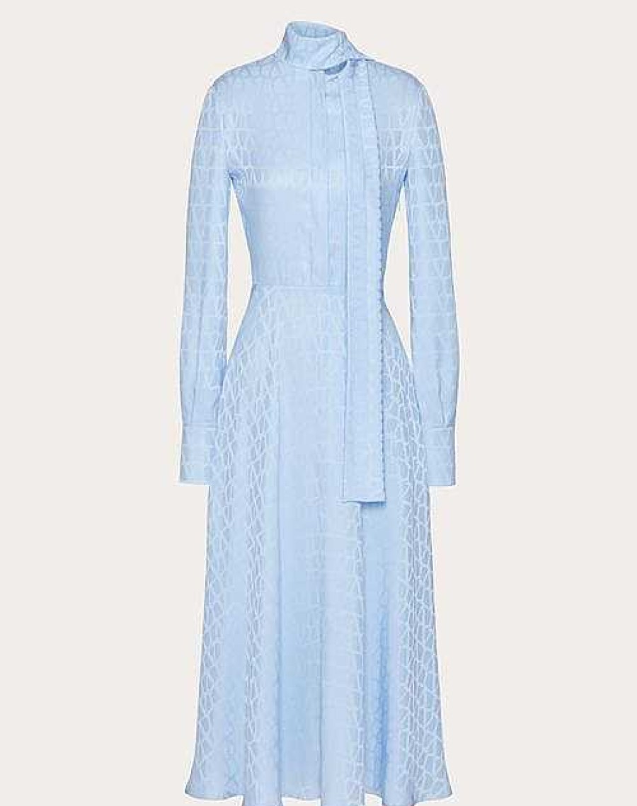 Valentino Midi Dress In Toile Iconographe Jacquard Silk | Dresses