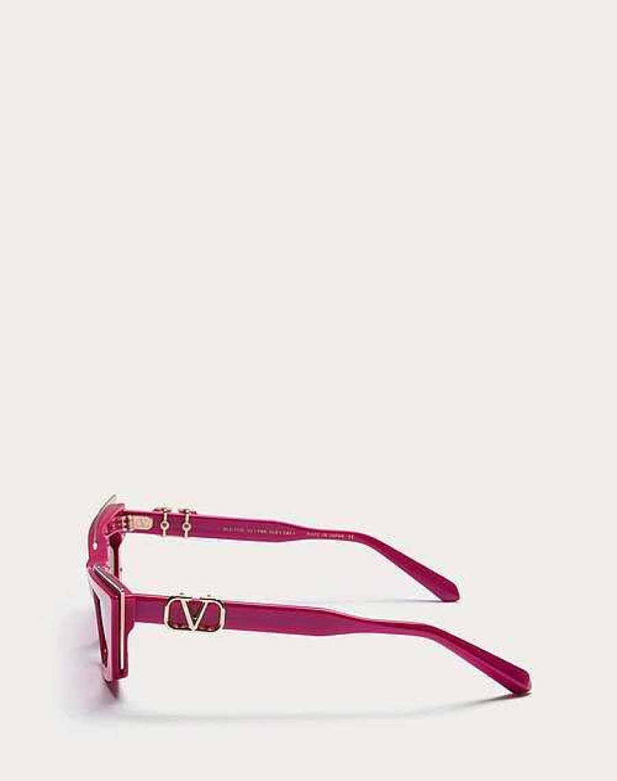 Valentino V - Goldcut I Sculpted Thickset Acetate Frame With Titanium Insert | Eyewear