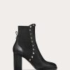 Valentino Rockstud Grainy Calfskin Ankle Boot 80 Mm | Boots