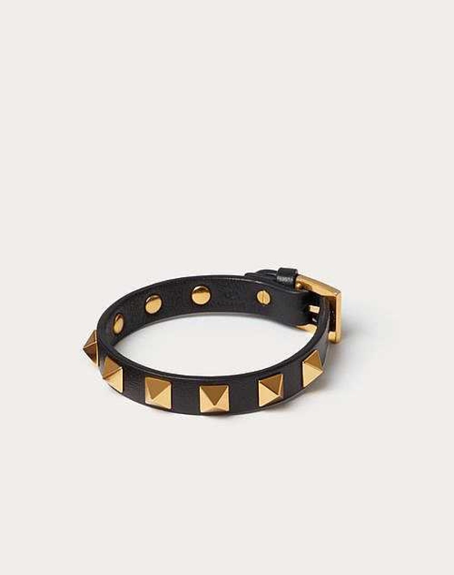 Valentino Rockstud Bracelet In Leather And Metal | Jewelry