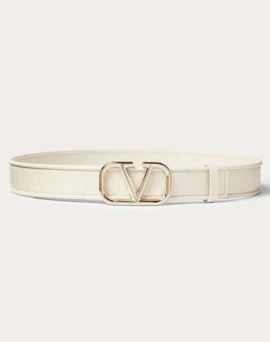 Valentino Valentino Garavani Leather Toile Iconographe Calfskin Belt 30 Mm | Belts