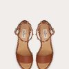 Valentino Rockstud Double Wedge Sandal In Grainy Calfskin 105Mm | Espadrilles And Wedges