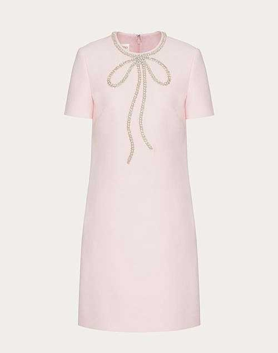 Valentino Embroidered Crepe Couture Short Dress | Dresses