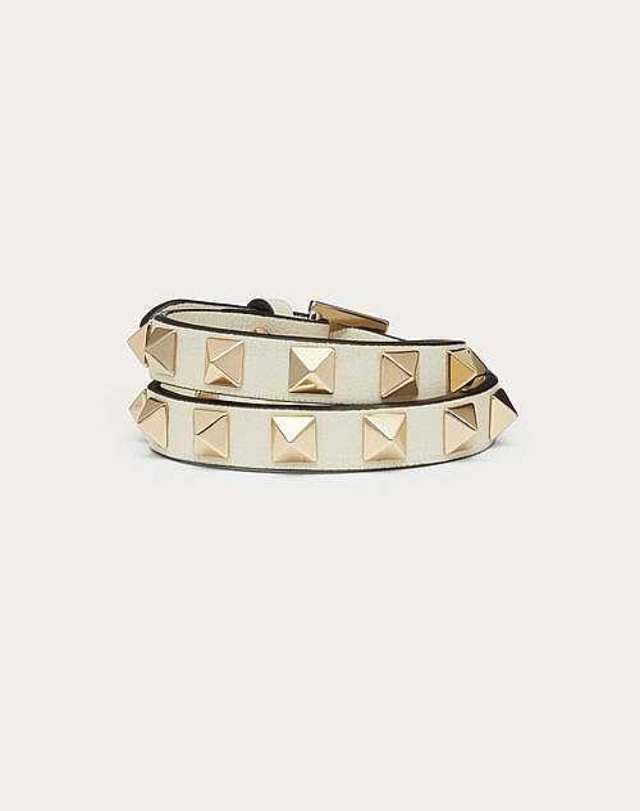 Valentino Rockstud Calfskin Double-Strap Bracelet | Jewelry