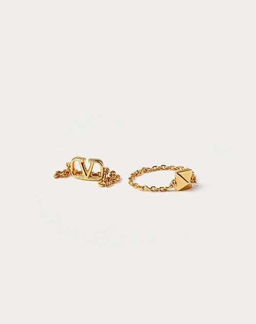 Valentino Mini Vlogo Signature Metal Ring Set | Jewelry