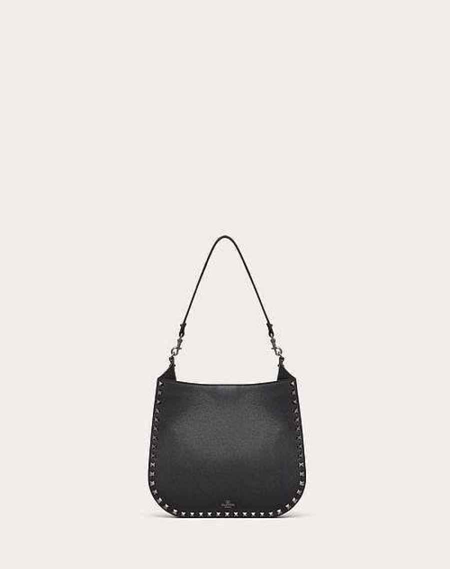 Valentino Rockstud Grainy Calfskin Hobo Bag | Shoulder Bags