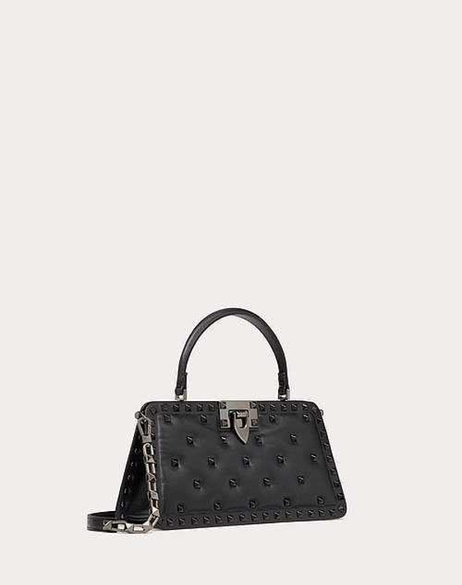 Valentino Rockstud Padded Nappa Handbag | Top Handle Bags