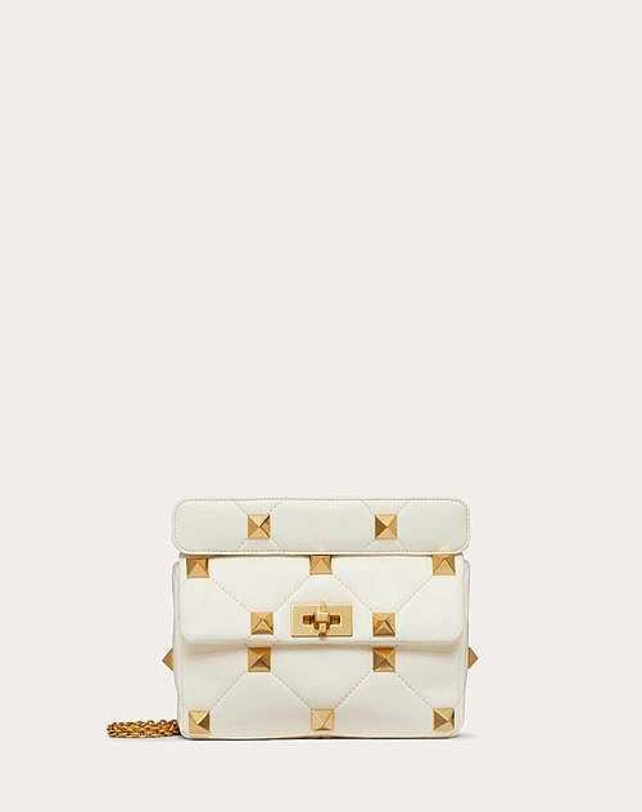 Valentino Medium Roman Stud The Shoulder Bag In Nappa With Chain | Shoulder Bags