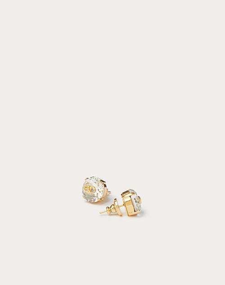 Valentino The Bold Edition Vlogo Metal And Crystal Earrings | Jewelry