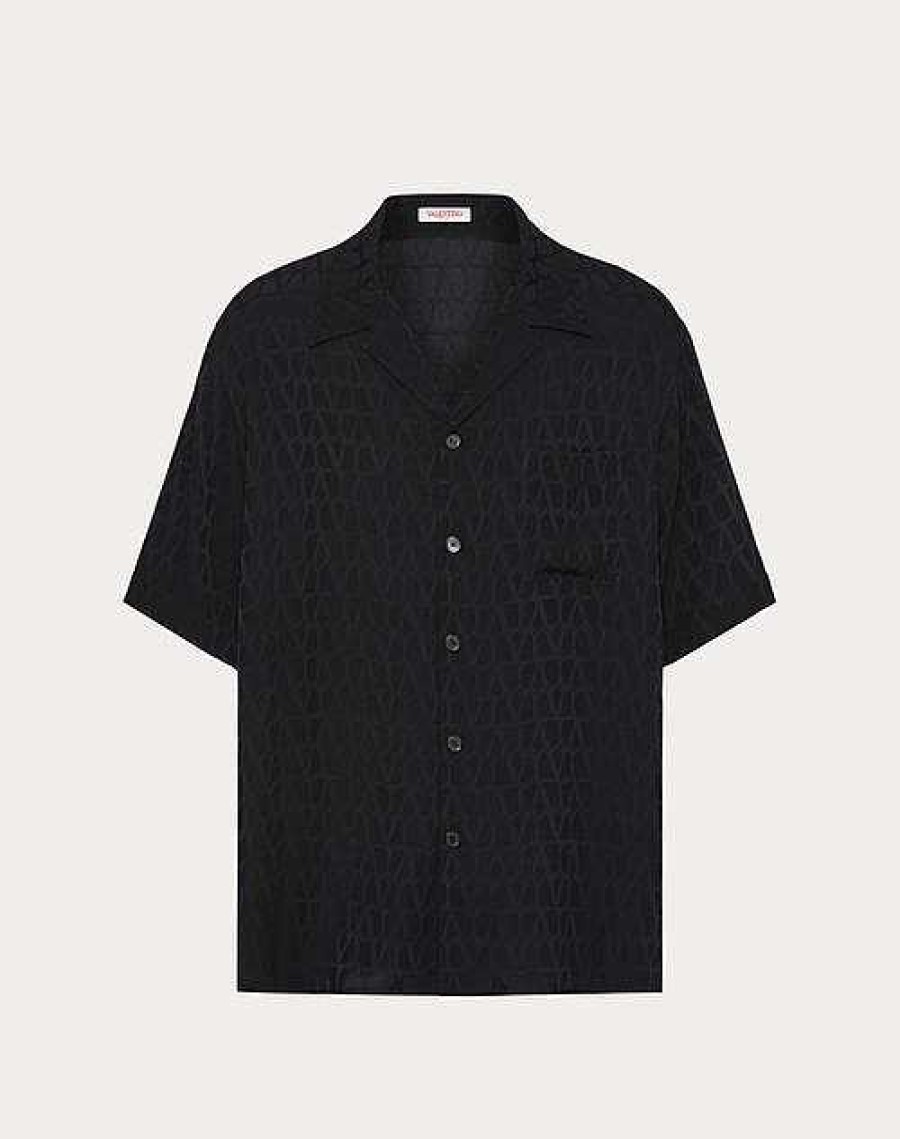 Valentino Silk Bowling Shirt With Toile Iconographe Pattern | Shirts