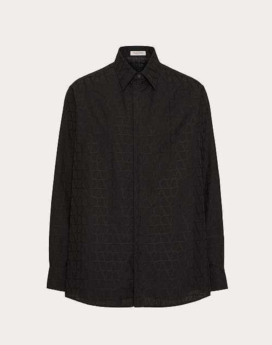 Valentino Cotton Poplin Shirt With Toile Iconographe Pattern | Shirts