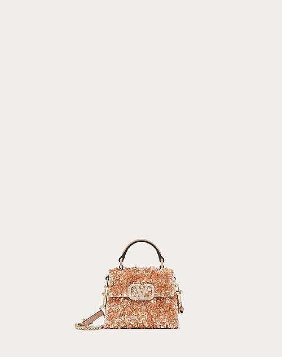 Valentino Micro Vsling Handbag With 3D Embroidery | Top Handle Bags