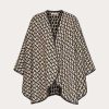 Valentino Wool, Cashmere And Leather Toile Iconographe Poncho | Coats And Outerwear