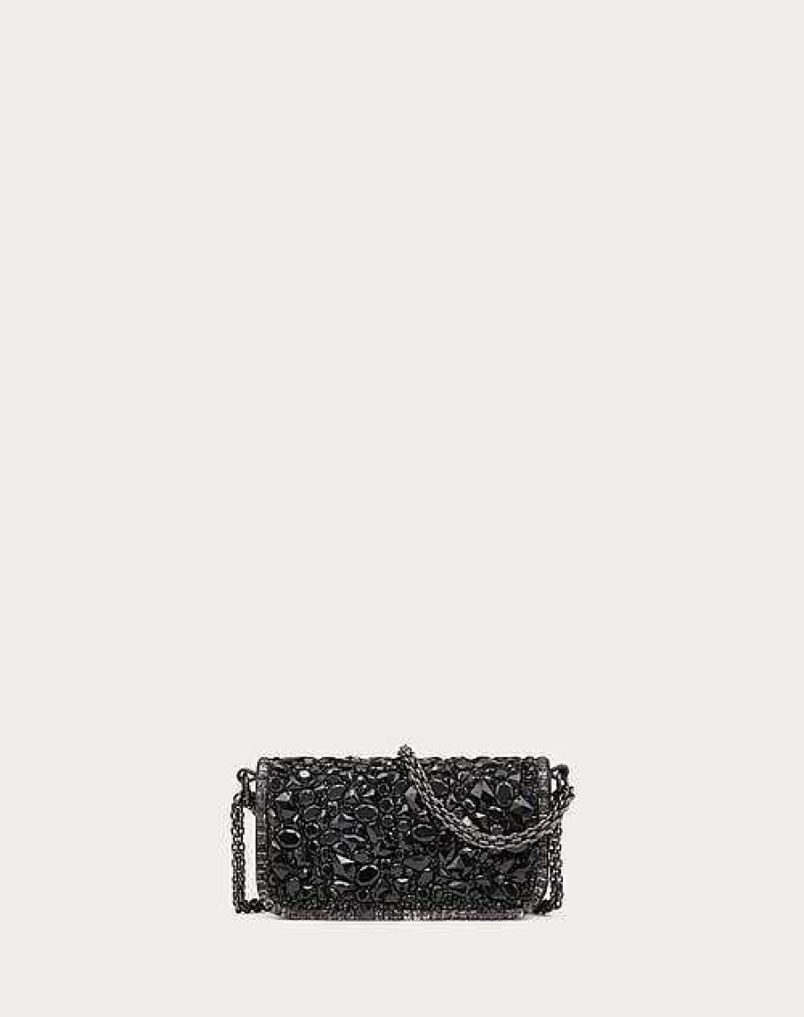 Valentino Small Loco Shoulder Bag With Crystals | Shoulder Bags