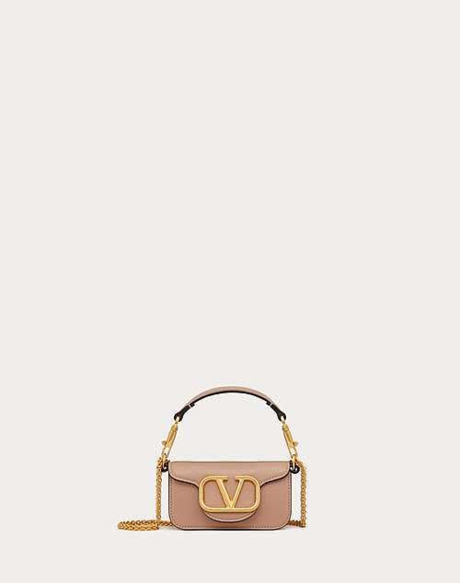 Valentino Valentino Garavani Loco Micro Bag In Calfskin Leather With Chain | Shoulder Bags