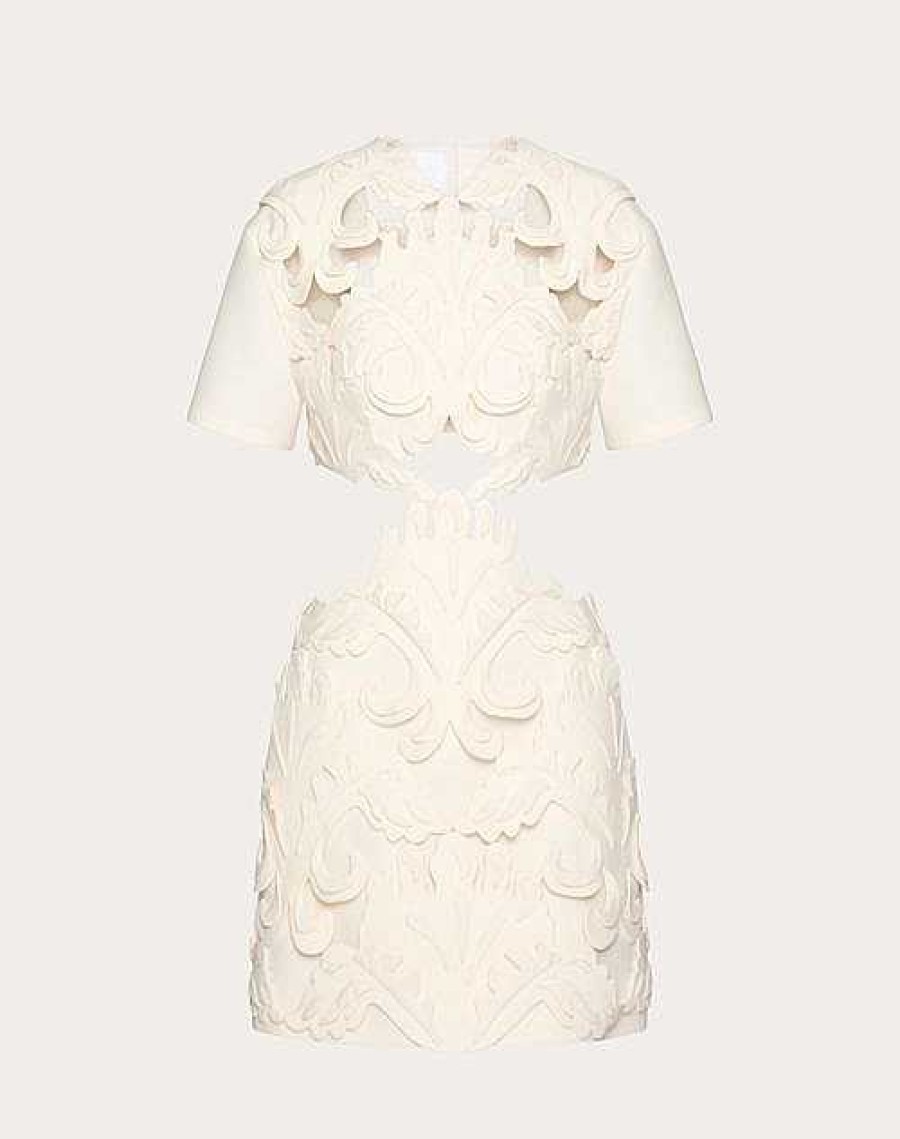 Valentino Embroidered Crepe Couture Short Dress | Dresses