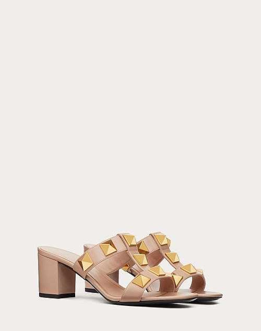 Valentino Roman Stud Calfskin Slide Sandal 60 Mm | Sandals