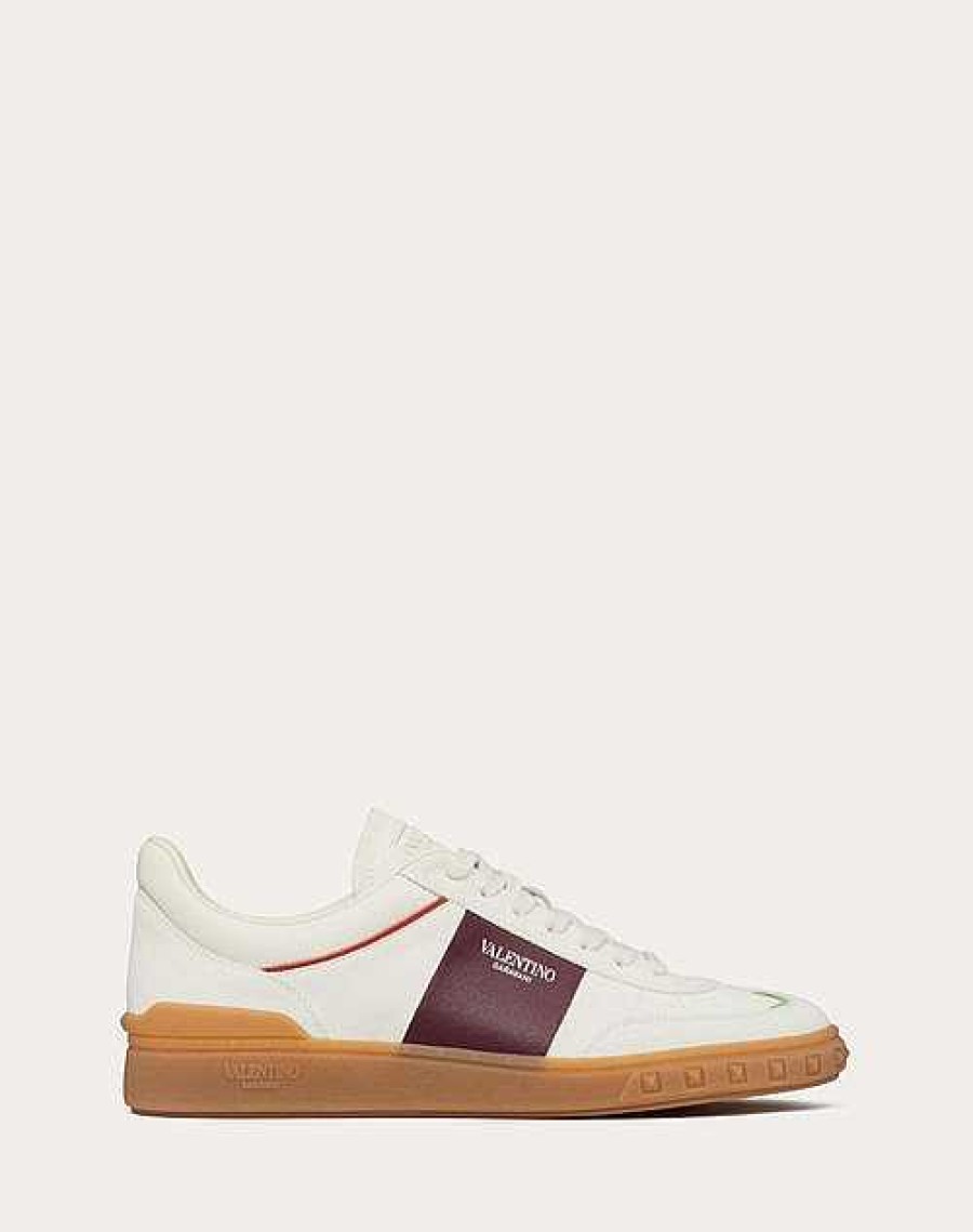 Valentino Upvillage Low Top Sneaker In Split Leather And Calfskin Nappa Leather | Sneakers