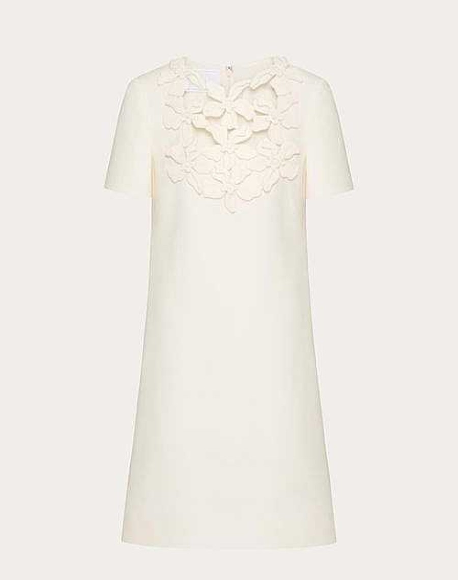 Valentino Embroidered Crepe Couture Short Dress | Dresses