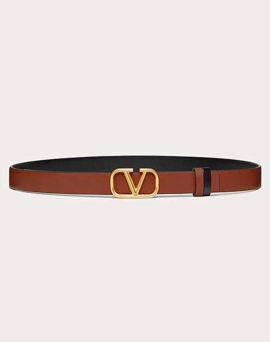 Valentino Reversible Vlogo Signature Belt In Glossy Calfskin 20 Mm | Belts