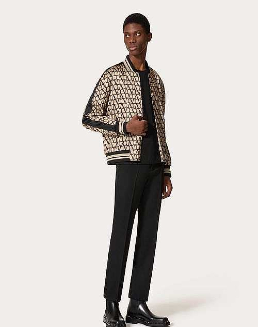 Valentino Viscose Bomber Jacket With Toile Iconographe Print | Outerwear