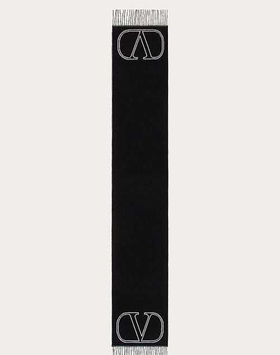 Valentino Vlogo Signature Wool And Cashmere Scarf | Soft Accessories