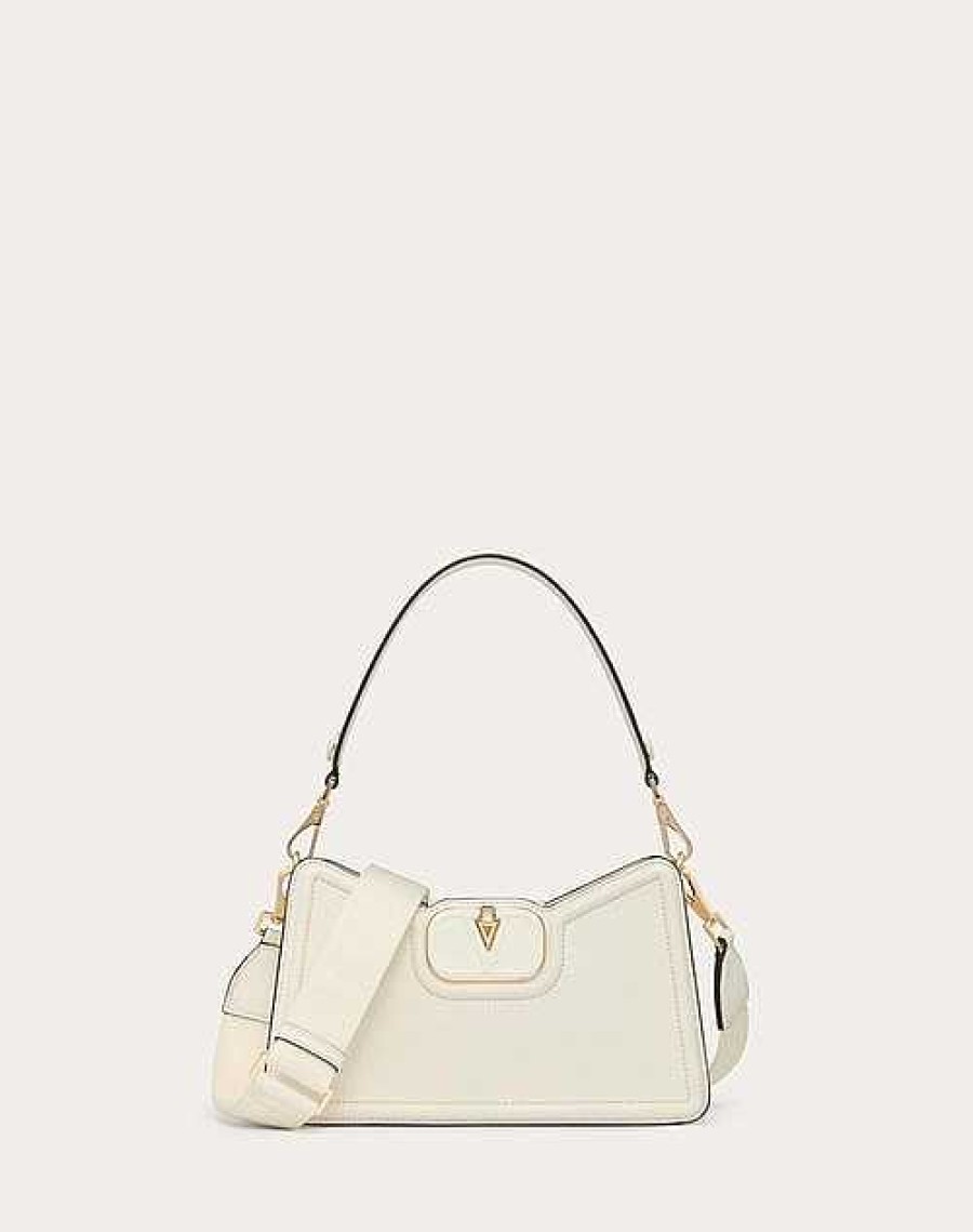 Valentino Vlogo Leather Shoulder Bag In Grainy Calfskin | Shoulder Bags