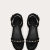 Valentino Rockstud Flatform Sandal In Calfskin 45Mm | Espadrilles And Wedges