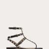 Valentino Rockstud Calfskin Flat Flip-Flop Sandal | Sandals