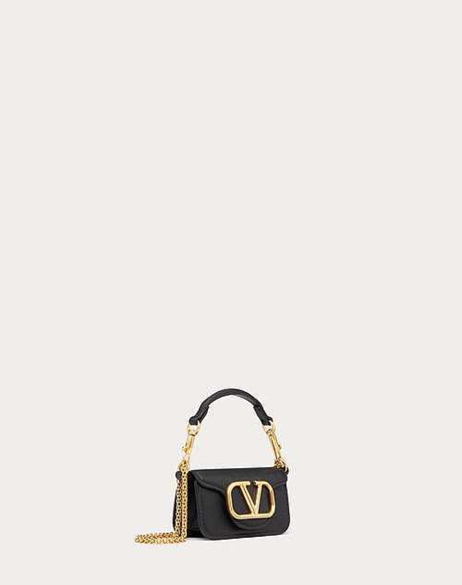 Valentino Valentino Garavani Loco Micro Bag In Calfskin Leather With Chain | Shoulder Bags