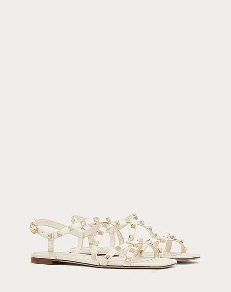 Valentino Calfskin Rockstud Sandal With Straps | Sandals