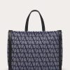 Valentino Toile Iconographe Medium Shopper In Jacquard Fabric With Denim Effect | Totes