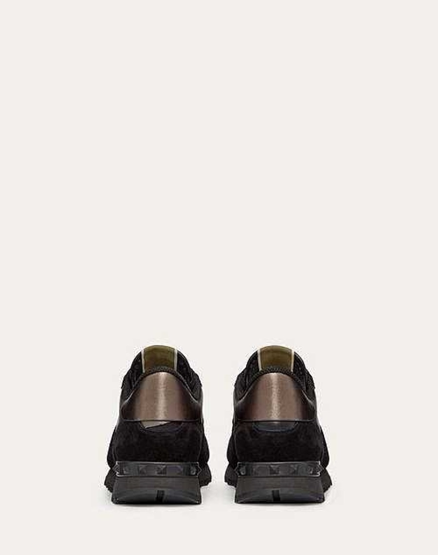 Valentino Rockrunner Camouflage Noir Metallic Sneaker | Sneakers