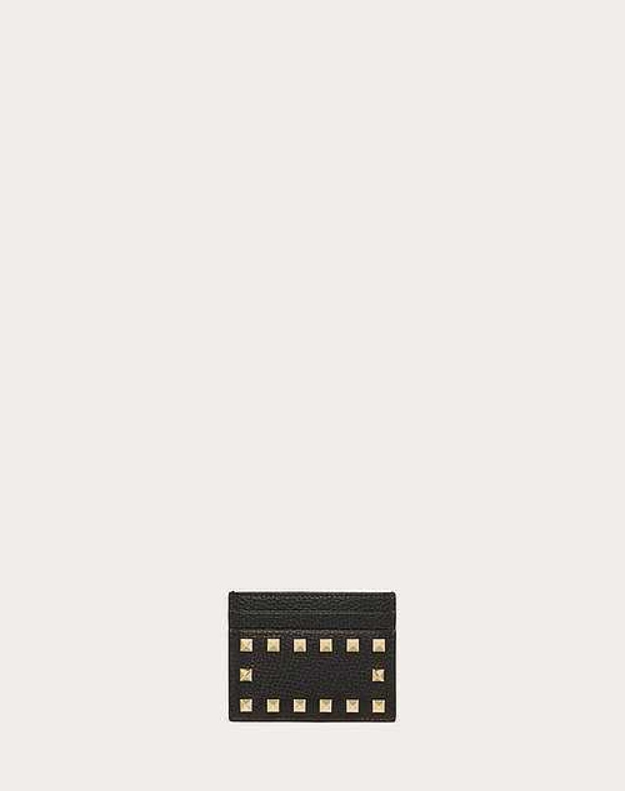 Valentino Rockstud Grainy Calfskin Cardholder | Wallets And Small Leather Goods