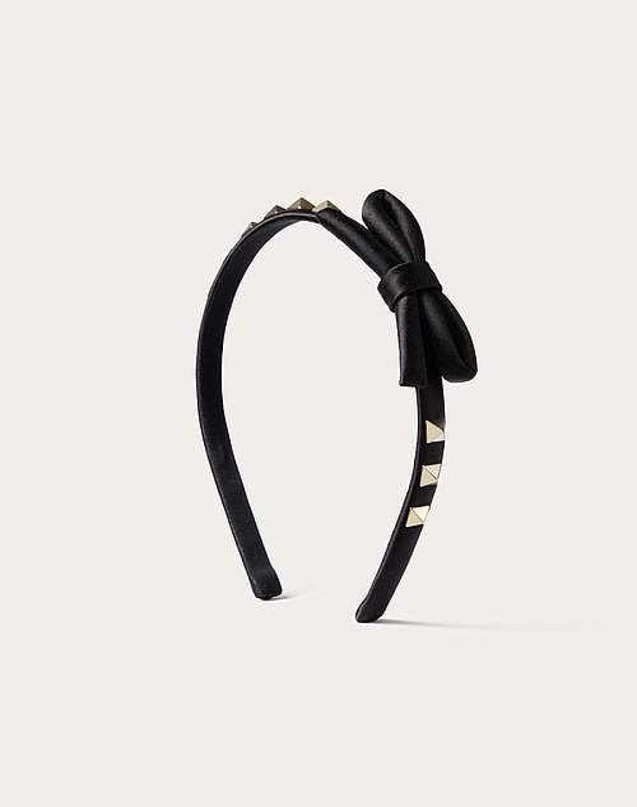 Valentino Rockstud Satin And Metal Headband | Hair Accessories