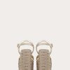 Valentino Vlogo Cut-Out Wedge Sandal In Laminated Nappa Leather 110Mm | Espadrilles And Wedges