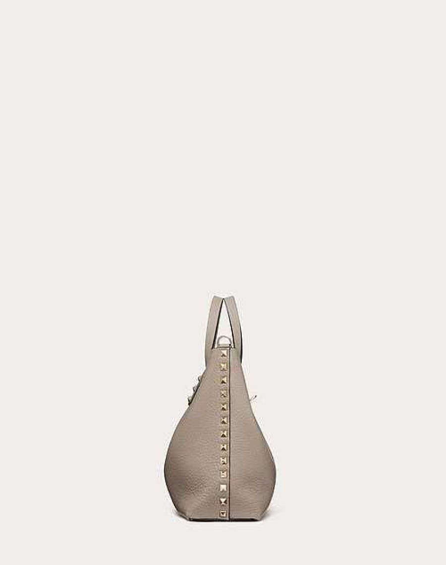 Valentino Small Rockstud Grainy Calfskin Bag With Contrasting Lining | Totes