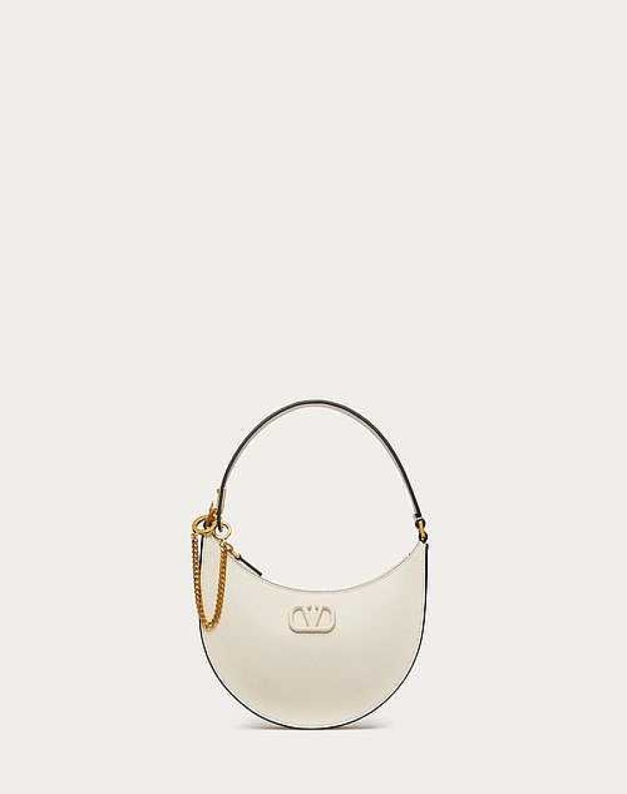 Valentino Mini Vlogo Signature Grainy Calfskin Hobo Bag | Shoulder Bags