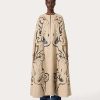 Valentino Embroidered Linen Canvas Cape | Coats And Outerwear