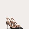 Valentino Rockstud Bow Slingback Patent Leather Pump 100Mm | Pumps