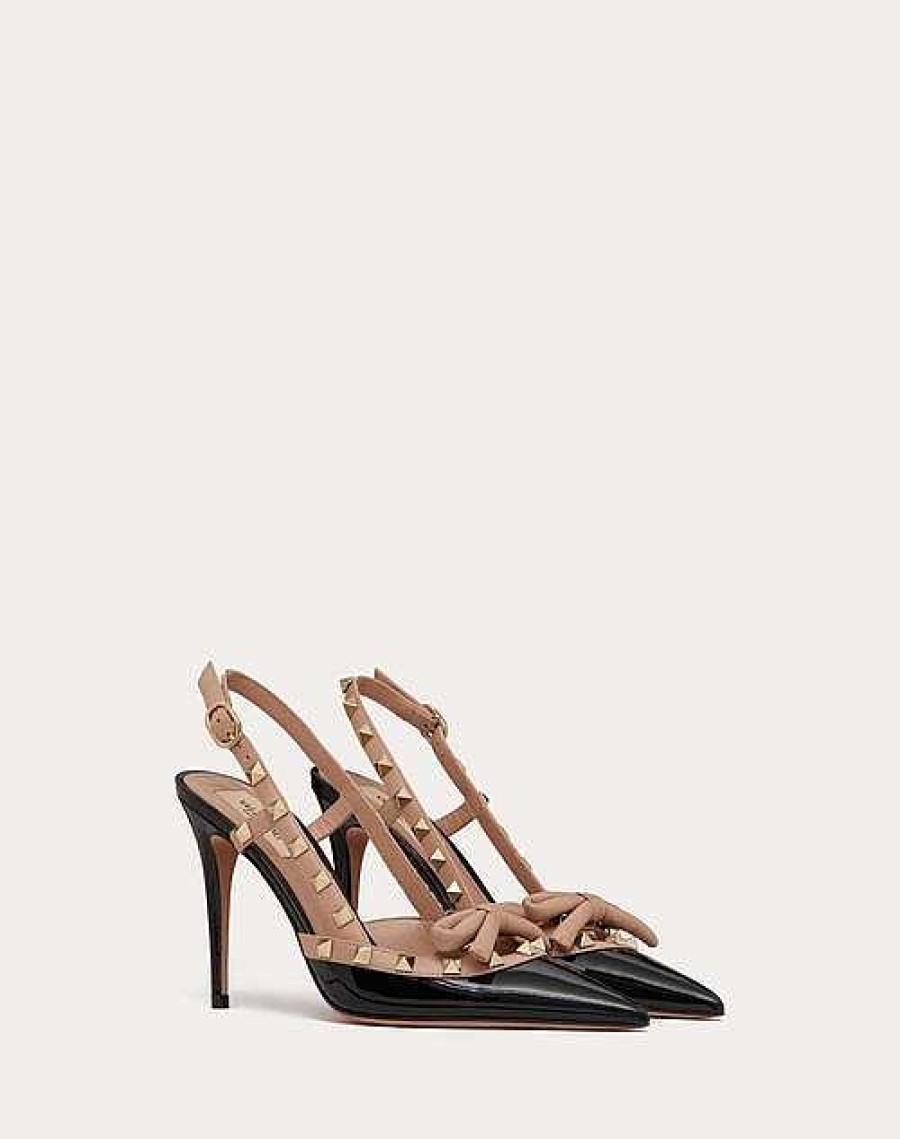 Valentino Rockstud Bow Slingback Patent Leather Pump 100Mm | Pumps