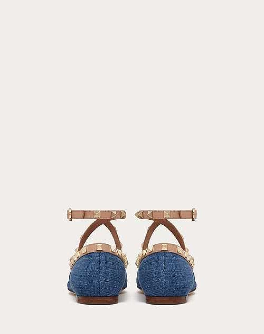 Valentino Rockstud Denim Ballerinas | Ballerinas