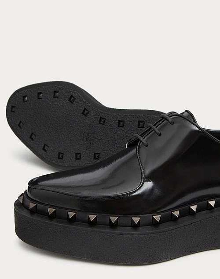 Valentino Rockstud M-Way Calfskin Derby With Matching Studs | Loafers And Oxfords