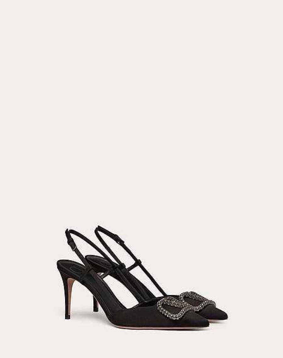 Valentino Vlogo Signature Satin Slingback Pumps 80Mm | Pumps