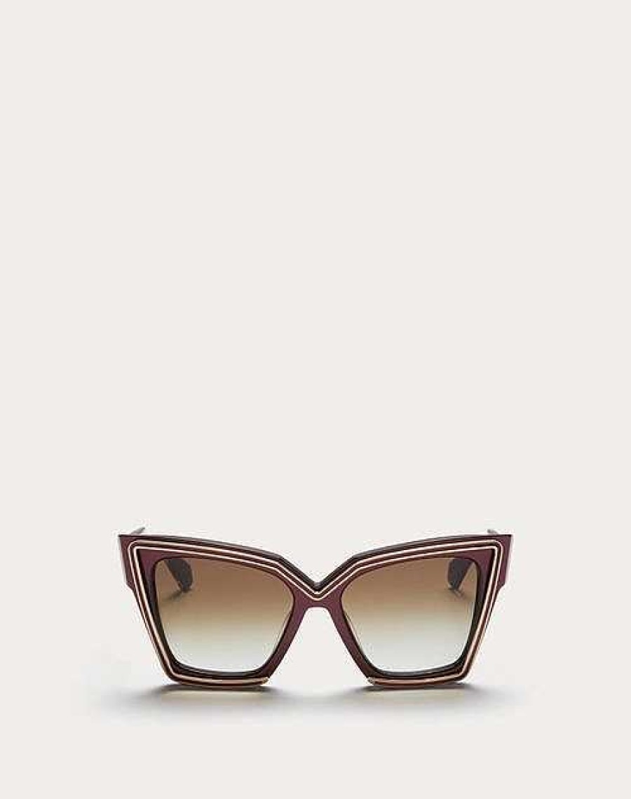 Valentino V - Grace Oversized Cateye Acetate Frame With Titanium Details | Eyewear