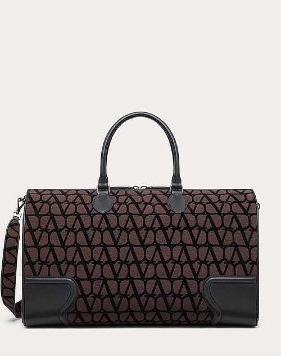 Valentino Toile Iconographe Duffle Bag With Leather Detailing | Totes