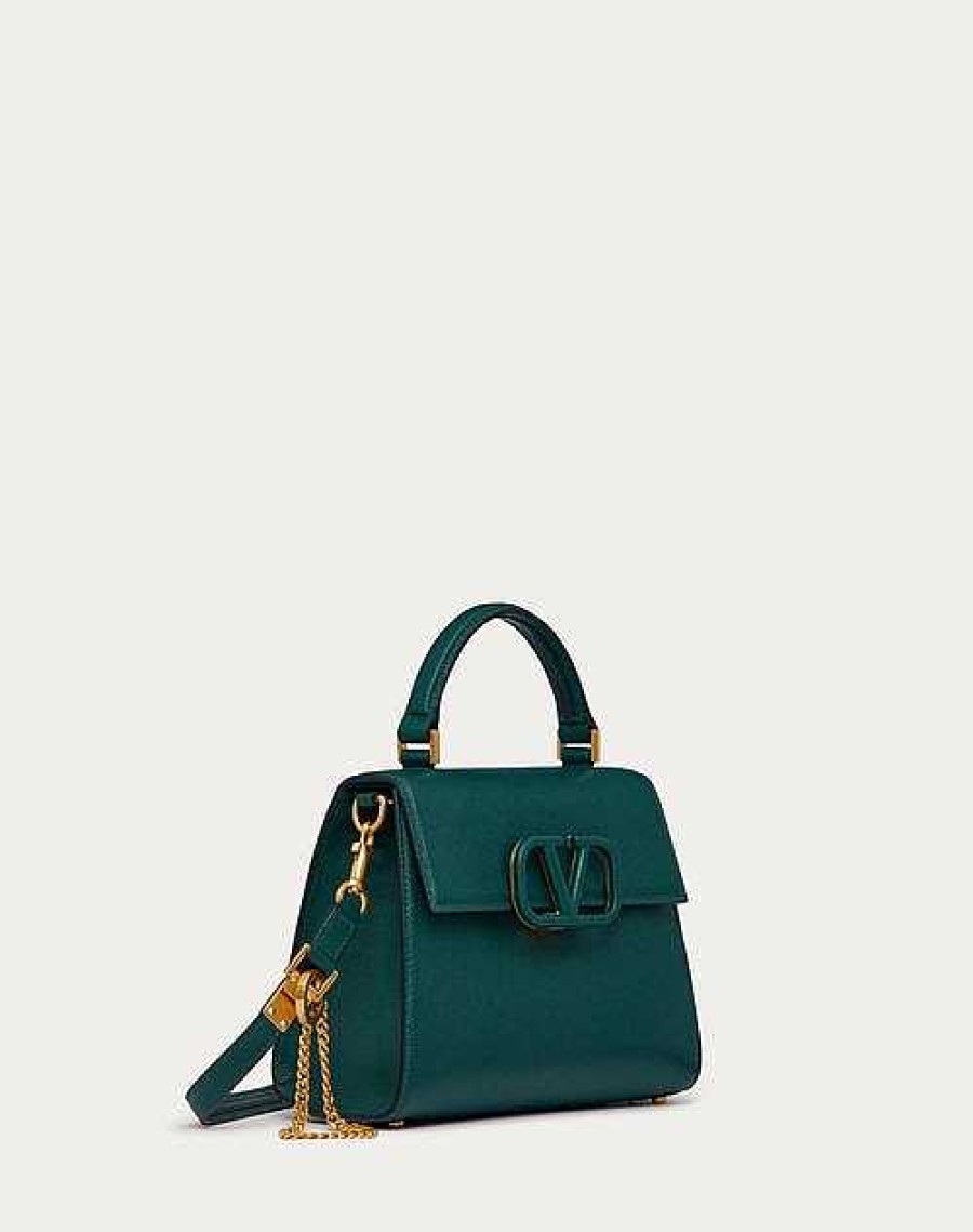 Valentino Small Vsling Grainy Calfskin Handbag | Top Handle Bags