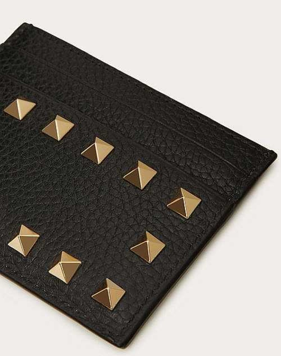 Valentino Rockstud Grainy Calfskin Cardholder | Wallets And Small Leather Goods