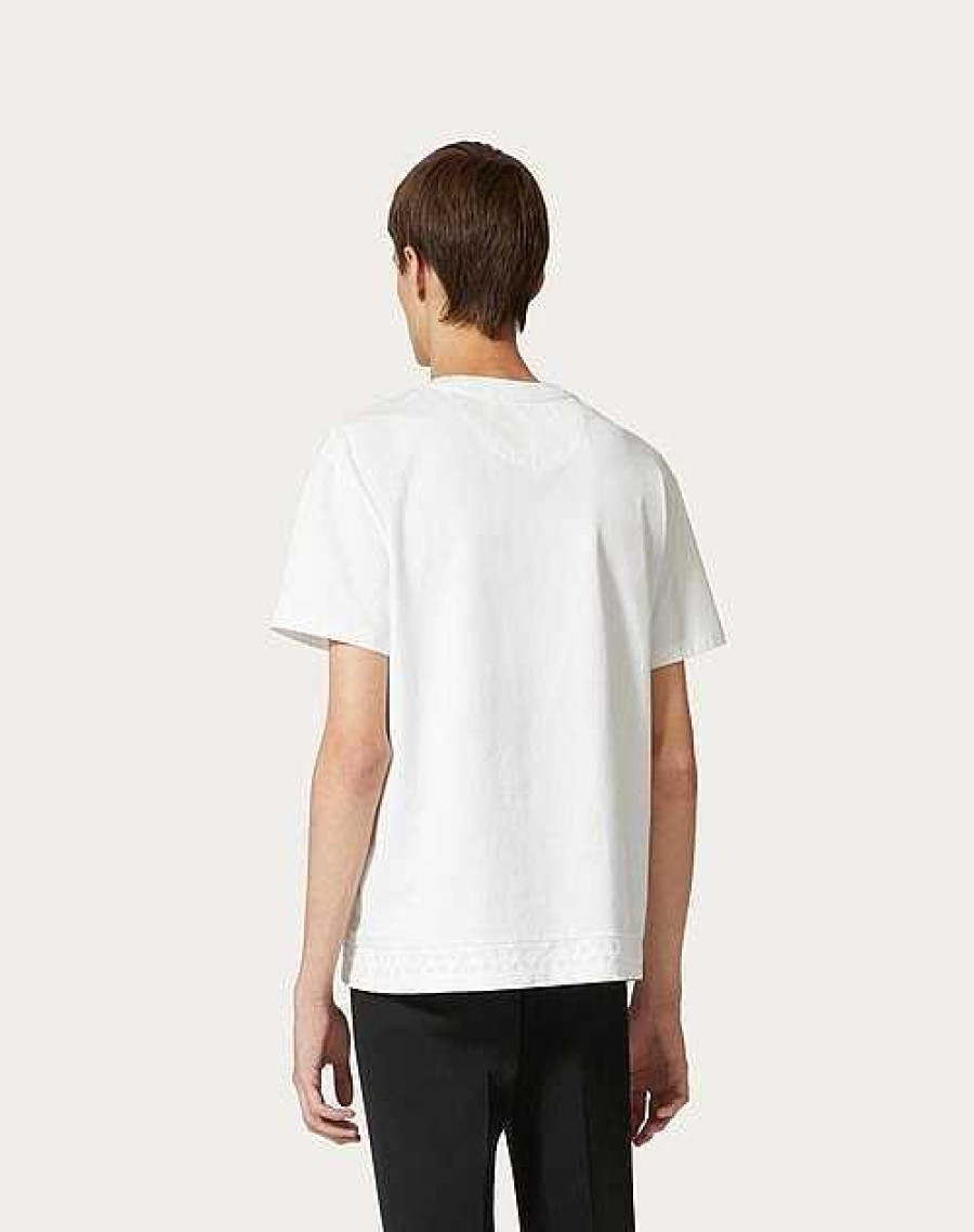 Valentino Cotton T-Shirt With Toile Iconographe Detail | T-Shirts And Sweatshirts